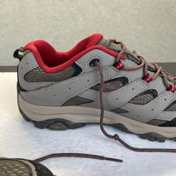 Merrell Boy's Moab 3 Mid Waterproof Hiking Shoe, Boulder/Red, Size 7 US Big Kid - Picture 14 of 16